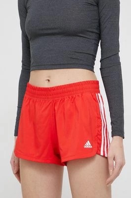 Zdjęcie produktu adidas Performance szorty sportowe HD9588 damskie kolor czerwony gładkie high waist