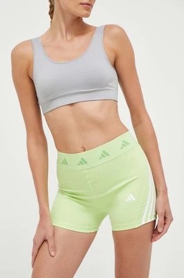 Zdjęcie produktu adidas Performance szorty treningowe Techfit Hyperglam kolor zielony z nadrukiem medium waist