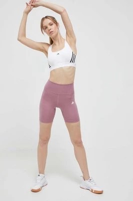 Zdjęcie produktu adidas Performance szorty treningowe Training Essentials kolor różowy gładkie high waist