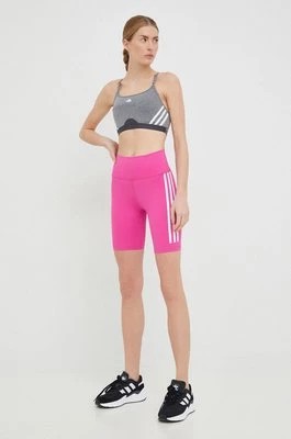 Zdjęcie produktu adidas Performance szorty treningowe Training Icons damskie kolor różowy z nadrukiem high waist