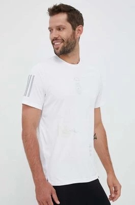 Zdjęcie produktu adidas Performance t-shirt do biegania Run for the Oceans kolor biały z nadrukiem