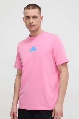 Zdjęcie produktu adidas Performance t-shirt treningowy kolor różowy z nadrukiem IS2397