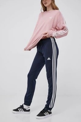 Zdjęcie produktu adidas spodnie damskie kolor granatowy z aplikacją