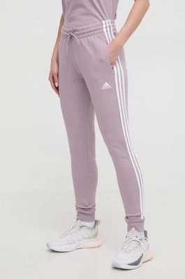 Zdjęcie produktu adidas spodnie dresowe bawełniane kolor fioletowy wzorzyste IR5379