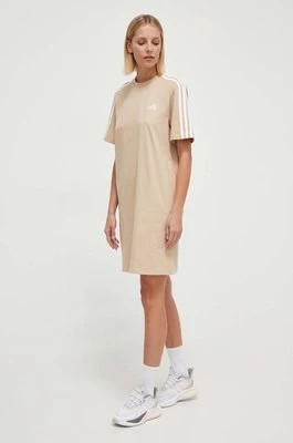 Zdjęcie produktu adidas sukienka bawełniana kolor beżowy mini oversize IR6056