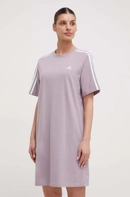 Zdjęcie produktu adidas sukienka bawełniana kolor fioletowy mini oversize IR6054