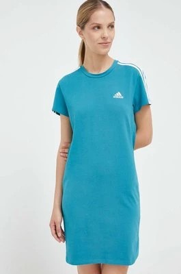 Zdjęcie produktu adidas sukienka kolor turkusowy mini dopasowana