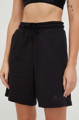 Zdjęcie produktu adidas szorty damskie kolor czarny gładkie high waist