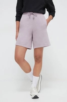 Zdjęcie produktu adidas szorty damskie kolor fioletowy gładkie high waist IW3800