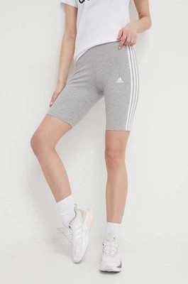 Zdjęcie produktu adidas szorty damskie kolor szary z aplikacją medium waist HF5956