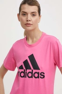 Zdjęcie produktu adidas t-shirt bawełniany damski kolor różowy IR5413
