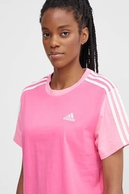 Zdjęcie produktu adidas t-shirt bawełniany damski kolor różowy IS1574