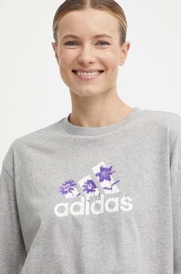 Zdjęcie produktu adidas t-shirt bawełniany damski kolor szary