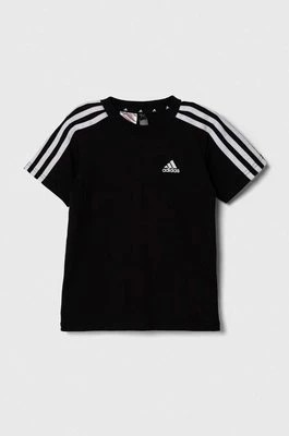Zdjęcie produktu adidas t-shirt bawełniany dziecięcy LK 3S CO kolor czarny gładki
