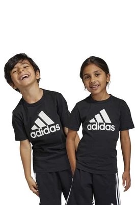 Zdjęcie produktu adidas t-shirt bawełniany dziecięcy LK BL CO kolor czarny z nadrukiem