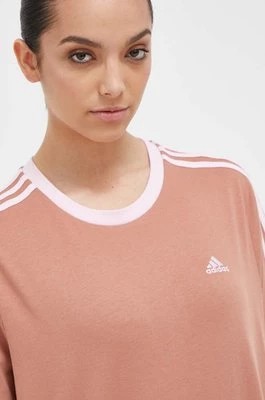 Zdjęcie produktu adidas t-shirt bawełniany kolor brązowy