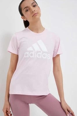 Zdjęcie produktu adidas t-shirt bawełniany kolor różowy