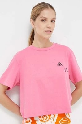 Zdjęcie produktu adidas t-shirt bawełniany kolor różowy