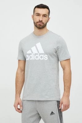 Zdjęcie produktu adidas t-shirt bawełniany kolor szary z nadrukiem IC9350