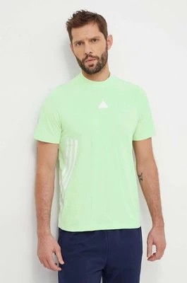 Zdjęcie produktu adidas t-shirt bawełniany kolor zielony z nadrukiem IX5193