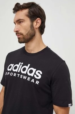 Zdjęcie produktu adidas t-shirt bawełniany męski kolor czarny z nadrukiem IW8833