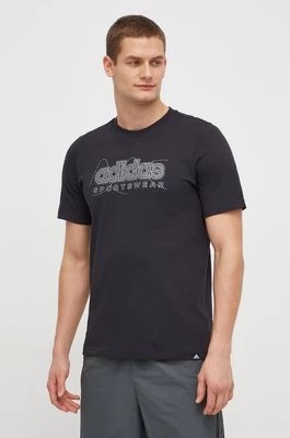 Zdjęcie produktu adidas t-shirt bawełniany męski kolor czarny z nadrukiem IM8313