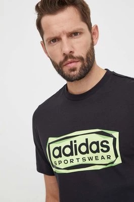 Zdjęcie produktu adidas t-shirt bawełniany męski kolor czarny z nadrukiem IM8297