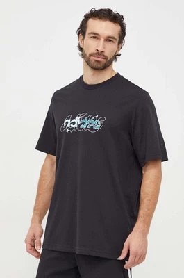Zdjęcie produktu adidas t-shirt bawełniany męski kolor czarny z nadrukiem IM8311