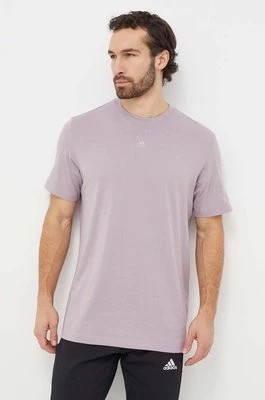 Zdjęcie produktu adidas t-shirt bawełniany męski kolor fioletowy gładki IR9116