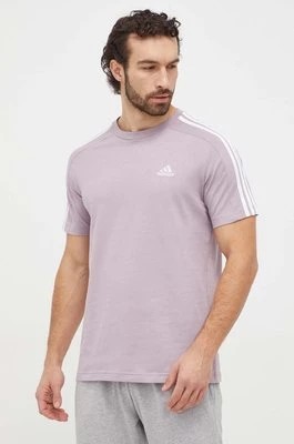 Zdjęcie produktu adidas t-shirt bawełniany męski kolor fioletowy z aplikacją IS1331