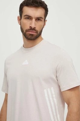 Zdjęcie produktu adidas t-shirt bawełniany męski kolor różowy z nadrukiem IX5201