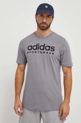 Zdjęcie produktu adidas t-shirt bawełniany męski kolor szary z nadrukiem IW8836