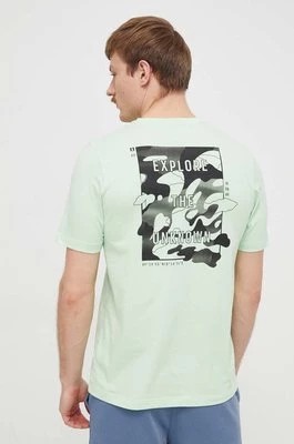 Zdjęcie produktu adidas t-shirt bawełniany męski kolor zielony z nadrukiem IN6237