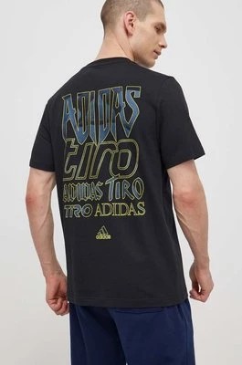 Zdjęcie produktu adidas t-shirt bawełniany TIRO męski kolor czarny z nadrukiem IS2876