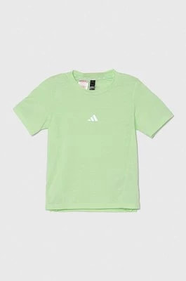 Zdjęcie produktu adidas t-shirt dziecięcy kolor zielony gładki