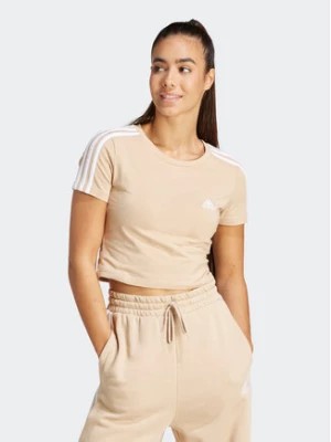 Zdjęcie produktu adidas T-Shirt Essentials 3-Stripes IR6114 Beżowy Slim Fit