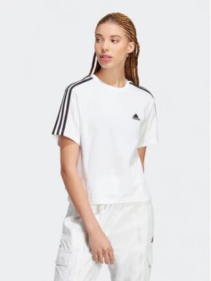 Zdjęcie produktu adidas T-Shirt Essentials 3-Stripes Single Jersey Crop Top HR4915 Biały Loose Fit