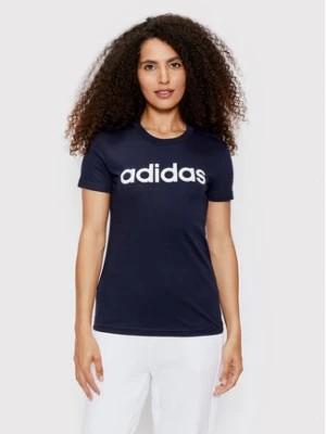 Zdjęcie produktu adidas T-Shirt Loungewear Essentials Logo H07833 Granatowy Slim Fit