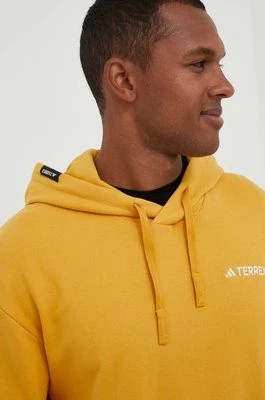 Zdjęcie produktu adidas TERREX bluza dresowa Logo kolor żółty z kapturem gładka