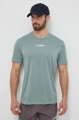 Zdjęcie produktu adidas TERREX t-shirt sportowy kolor zielony z nadrukiem IP4781