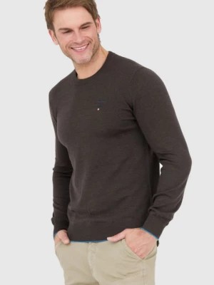 Zdjęcie produktu AERONAUTICA MILITARE Brązowy sweter męski z wełny merynosa