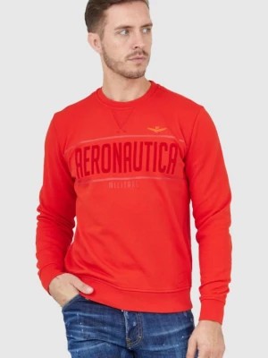 Zdjęcie produktu AERONAUTICA MILITARE Czerwona bluza męska z aksamitnym logo