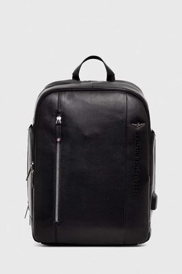 Zdjęcie produktu Aeronautica Militare plecak skórzany męski kolor czarny duży gładki