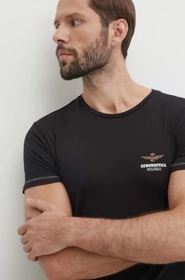 Zdjęcie produktu Aeronautica Militare t-shirt męski kolor czarny z nadrukiem AM1UTI003