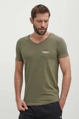 Zdjęcie produktu Aeronautica Militare t-shirt męski kolor zielony gładki AM1UTI004