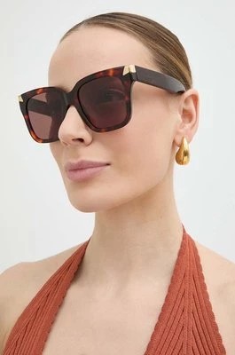Zdjęcie produktu Alexander McQueen okulary przeciwsłoneczne damskie kolor brązowy AM0440S