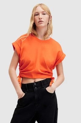 Zdjęcie produktu AllSaints bluzka bawełniana MIRA kolor pomarańczowy gładka