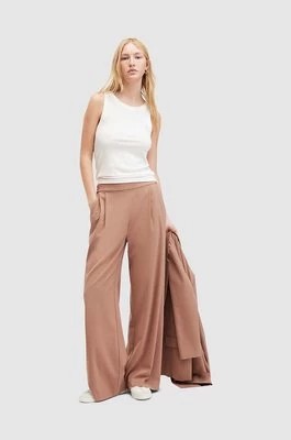 Zdjęcie produktu AllSaints spodnie ALEIDA damskie kolor brązowy szerokie high waist