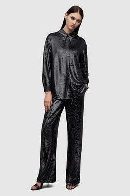 Zdjęcie produktu AllSaints spodnie Charli damskie kolor czarny szerokie medium waist