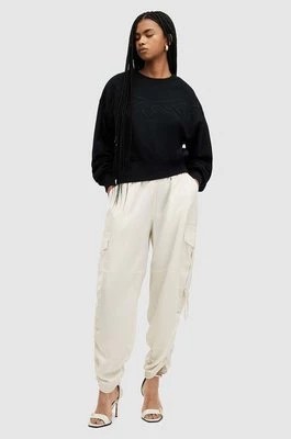 Zdjęcie produktu AllSaints spodnie damskie kolor biały szerokie high waist